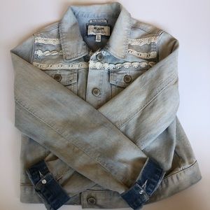 RUUM light wash lace jean jacket
